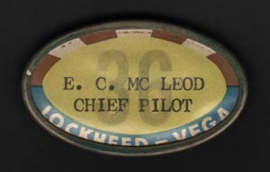 E.C. McLeod, Lockheed ID Badge, Ca. 1942-43